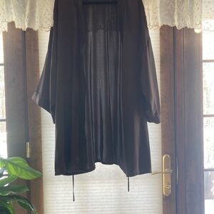 Chic Brown Kimono Robe Lingerie Cover